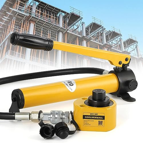 CGOLDENWALL DFPY-10T Martinetto Idraulico con Pompa CP-180 | Si Adatta a Spazi Ristretti, Funziona in Ogni Angolo per Sollevamento-Ideale per Industriale