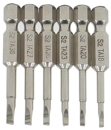 Teocpai 6 Stücke Dreieck Schraubendreher Bits, 50mm Magnetische Dreieck-Bohrer mit 1/4-Sechskant-Schaft, S2 Stahl Dreieck Kopf Schraubendreher Bits Δ1,8/Δ2,0/Δ2,3/Δ2,5/Δ2,7/Δ3,0