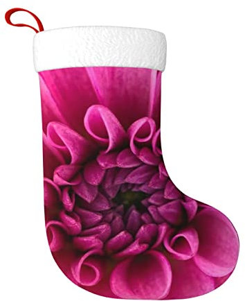 FROON Plüsch-Weihnachtsstrumpf, rosa Dahlie – perfekter dekorativer Weihnachtsstrumpf, ideal für Geschenke und Geschenke, Weihnachtsstrumpfbeutel