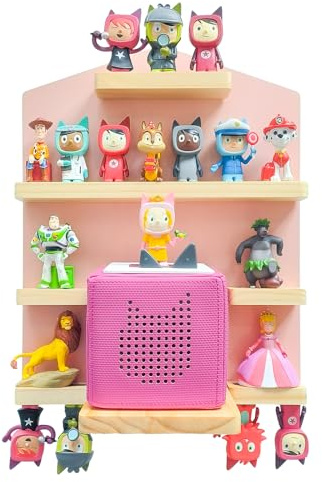 Chedin Tonie shelf for Toniebox，magnetic shelf，tonies storage shelf for 20 Tonie figures, Tonie Box Magnetic Wall Shelf Storage Shelf for Children to Play and Collect Shelf (Pink UK)