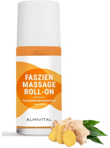 ALMIVITAL Faszien Massage Roll-On to go | Verklebte, verhärtete oder verkürzte Faszien lösen | Pflegt, massiert & lockert das Bindegewebe |Erfrischender Zitronen-Orangen-Duft | á 50ml