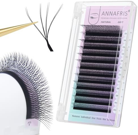 ANNAFRIS Wimpern Extensions Doppelt Tips 4D WW Wimpernverlängerung 0.07 C 8-15mm Mix Fertige Fächer Wimpern 4D Vorgefächerter Wimpern(2Tips-4DW 0.07C 8-15Mix)