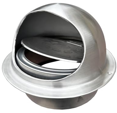 HZEPDVT Clapet Anti-Retour for hotte extérieure en Acier Inoxydable 304, 150 mm, 6 Pouces, Sortie de hotte, Demi-enveloppe, Pare-Brise sphérique Anti-Pluie, 1 pièce(150mm(6 inches 0)