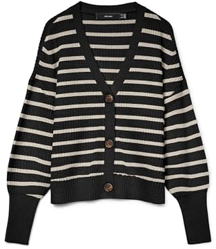 VERO MODA Chaqueta de Punto VMLEA para Mujer, Negro, XL