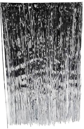 Ghirlanda di lamette argentate, 1,2 m, in PVC, decorazione natalizia per feste, eventi e vetrine, 120 cm x 46 cm