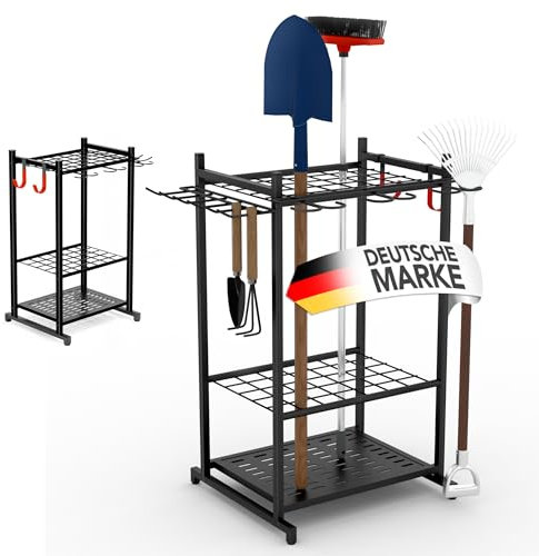 easimo | Supporto per attrezzi da giardino | Organizer da giardino adatto anche come supporto per attrezzi per garage, supporto per attrezzi da giardino