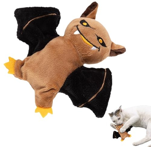 USB-aufladbares Elektrisches Fledermaus-Katzenspielzeug – Weiches Plüsch-Beißspielzeug Mit Geräuschen, Interaktives Kauspielzeug | Unterhaltsames Fledermaus-Design Für Kätzchen Und Erwachsene Katzen,