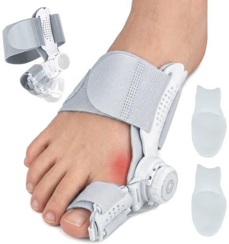 HBSFBH Kit Alluce Valgo Correttore Regolabile, Correttore valgo pollice, Separatore di Dita Donna e Uomo, Piastra Di Correzione Per Alluce Valgo, per Giorno Notte Piede Sinistro e Destro