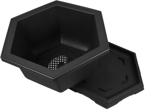 Toyvian Maceta Alta Permeabilidad y Mejora la Tasa de Supervivencia Hexagonal de Plástico PP para Suculentas y Vegetales Adecuado para Oficina y Hotel