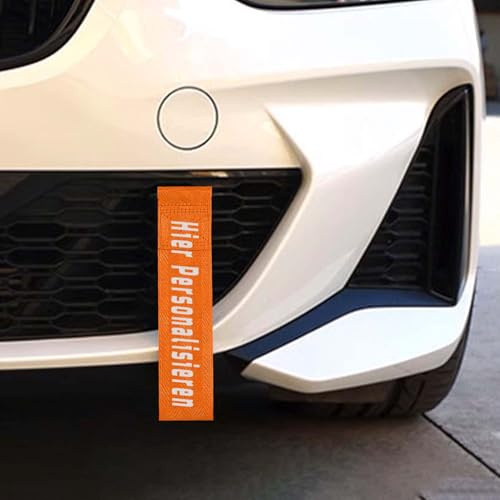 Personalisierbares Abschleppseil & Abschleppband – Individualisiertes Dekoratives Abschleppgurt Auto, Abschleppseil Fahrrad & Kinderanhänger – Zierband für Stoßstange, Tür & Anhänger