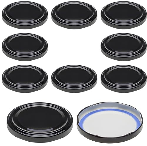 mikken 10 Twist Off Deckel für Einmachgläser 8,5 cm TO 82 Blueseal - PVC-frei Farbe schwarz
