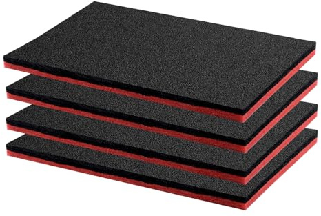 ECRIZA 4 StüCk 40×30×2.5cm Schaumstoffeinlage Werkzeug,Precision Defined Werkzeugkisten-Schaumstoff,Multilayer Schaumstoff,Werkzeug Kamerakoffer Werkzeugkoffer Schaumstoffplatte