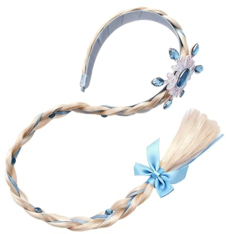 Pevlkawr Mädchen Perücken Haarteil Prinzessin Haarreif Zopf Haarschmuck Zopf Mit Haargummi Kinder Perücken Für Geburtstag Party Cosplay Geschenke