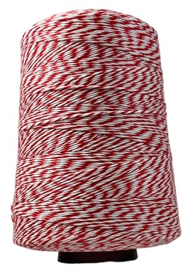 Regency Wraps Baker's Twine Cone, 2046 ft. Colorful String, Cord for Tying Pastry Boxes, Wrapping Baked Goods, Gifts and DIY Crafts, Pack of 1, Red/White