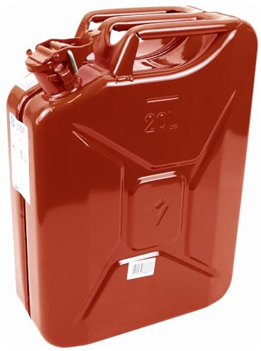Dönges Bidón de Gasolina de 20 Litros - Metal Rojo, Certificado TÜV, GS, ONU, Aprobación GGVS - Para Gasolina, Diésel y Bioetanol - Bidón de Acero y Chapa de Reserva