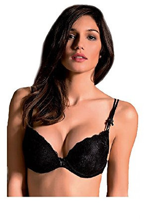 Love and BRA Reggiseno Romina Balconcino ricamato coppa gel ALOVEROMINA Colori Nero Taglia 5