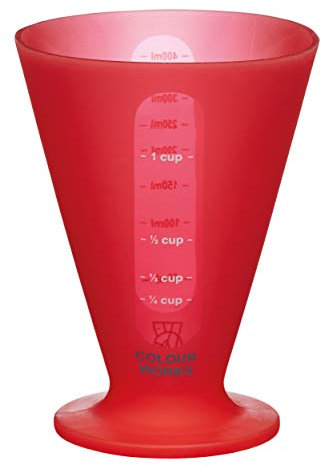 Colourworks Silicone Measuring Cup for Liquid and Dry Ingredients, Cherry, 400 ml/1 Cup