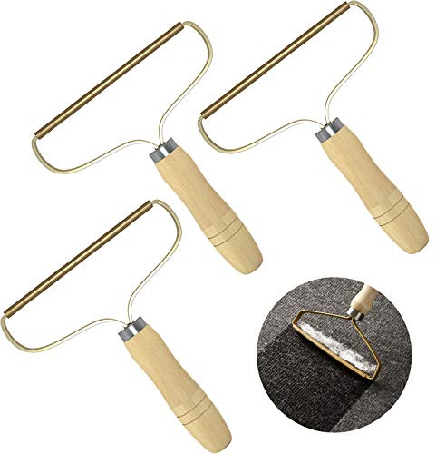 Triumphant Fusselentferner (3 Pack) für Kleidung Manueller Fuzz Shaver Wiederverwendbarer Doppelseitiger Fusselentferner Reisenbürste zum Entfernen von Fusseln Tierhaaren Staub in Kleidung und Möbeln