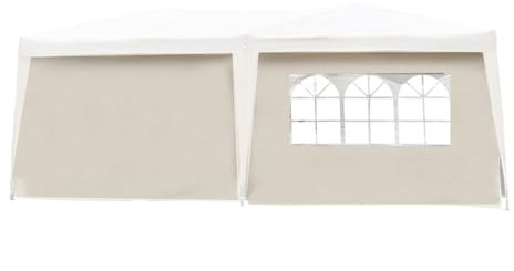 Defacto 2 paneles laterales de 3 m con pared lateral/panel lateral y ventana de 300 x 180 cm para 3 x 3 m, 3 x 4 m, 3 x 6 m, carpa para fiestas, paredes laterales, color blanco