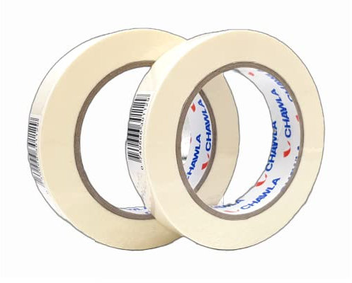 CHAWLA | Masking Tape 24mm 50 Meters | Paper Tape Easy Tear White Removable Painting DIY Decoration, Heavy Duty, Paper Tape for Paint Decoration, 24 mm x 50m | 2 ROLLS