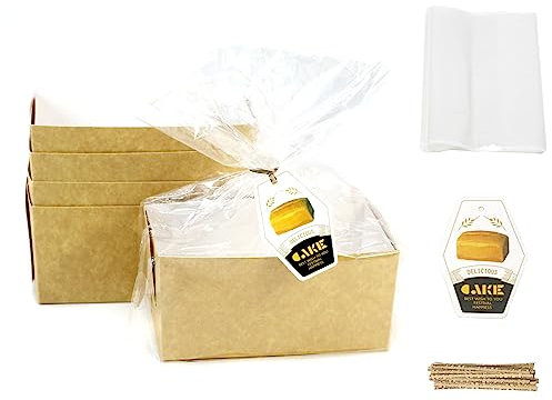 Papier-Backformen, 17,8 x 9,1 x 7,9 cm, Einweg-Papier-Kastenform, 25 Karat, natürlich, recycelbar, rechteckig, Dachbodenform, mikrowellengeeignet, gefriergeeignet