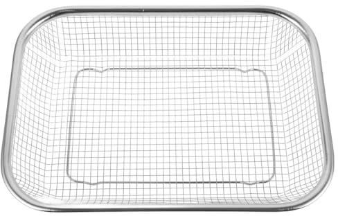 Cabilock Stainless Steel Draining Basket 11.8X8.7X2.4 Inch Fine Mesh Colander for Kitchen Sink Multi-Purpose Food Strainer and Storage
