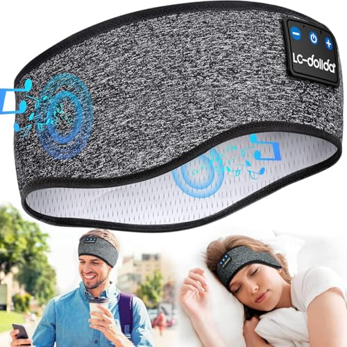 Schlafkopfhörer Bluetooth 5.4 für Seitenschläfer, Atmungsaktives Stirnband | Ultraweiches Schlaf Kopfhörer für heiße Sommernächte/Sport,Kein Ohrdruck, Kopfhörer zum Schlafen,16 Std. Akku,Bluetooth 5.4