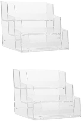 Tofficu 2 Stücke Box Karte Box Index Fall Visitenkarte Tabletop Karte Organizer Display Stand Schreibtisch Zubehör