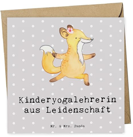 Mr. & Mrs. Panda Deluxe Karte Kinderyogalehrerin Leidenschaft - Geschenk, Glückwunsch, Gruß, Einladungs, Geburtstags, Jubiläum, Beruf, Firma, Kollegin