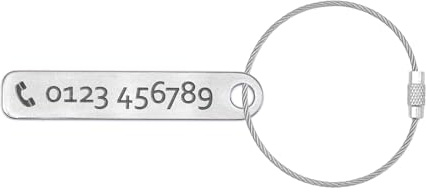 GravurenKing Gepäckanhänger aus Edelstahl mit individueller permanenter Lasergravur - Kofferanhänger Tag (5x1 cm)