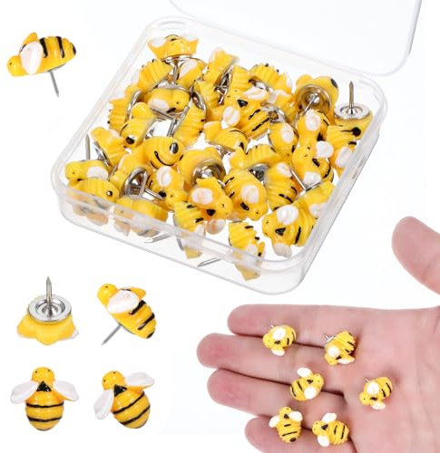 40 Stück Bienen-Reißzwecken für Pinnwand dekorative Bienen Reißnägel Pinnwand Pinnwände Fotos Bienenförmige Bastel Dekorations Reißzwecken für Akzentwände Fotowände Pinnwände