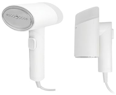 Jocca Plancha Vertical de Vapor Plegable Traveller | Calentamiento Rápido | Vapor Continuo 23g/min | Depósito 150 ml | Mango Plegable | Para Viaje | Incluye Cepillo para Ropa Delicada