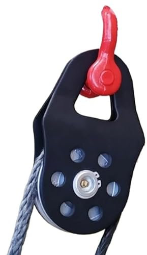 WJLYDM Umlenkrolle Robuster 10-Tonnen-Umlenkrollenblock for synthetische Seile oder Stahlkabel. 10T Bruchkraft-Winden-Riemenscheiben-Riemenscheibe. Zuverlässig.(Red)