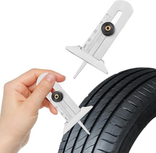 Misuratore di profondità per pneumatici da 0 a 30 mm, in acciaio inox, portatile, per pneumatici e pneumatici