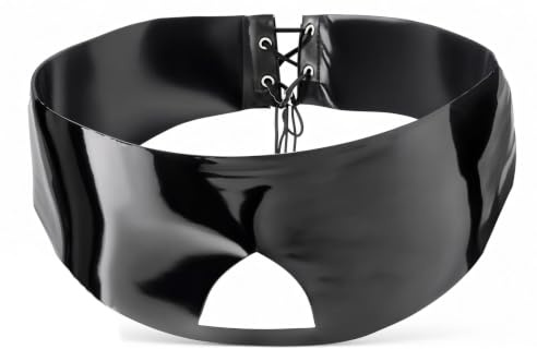 OnundOn Latex Maske BDSM Erotic Augenbinde für Frau Sex Kautschuk Fetisch Sexspielzeug Extreme Paare Größe L für Kopfumfang 57-60cm