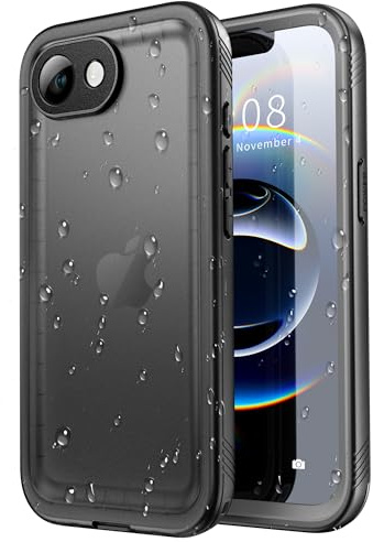 SPORTLINK mobilskal för iPhone 16e/17e (6.1) – IP68 vattentätt, stötskydd i militärklass, 360° helskydd med skärmskydd och kameralinsskydd, dammtätt, svart