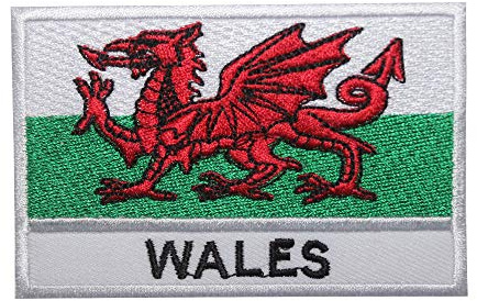 Wales Länderflaggen-Aufnäher, bestickt, Wales Länderflagge, Aufnäher, Aufnäher, Emblem