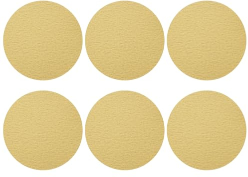 sourcing map 10 Pcs 8 Inch Sanding Discs 80 Grit Yellow Aluminum Oxide | Hook and Loop Sandpaper No-Hole Orbital Sander Sandpaper for Woodworking Automotive Metal Polishing