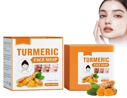 Sapone viso alla curcuma, sapone naturale per viso e corpo, barra illuminante per la pelle contro le macchie marroni, barra illuminante alla curcuma idratante (1PCS)