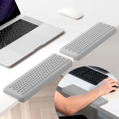 Hsurbtra L-förmiges Schreibtisch-Ellenbogenpolster, 2-teiliges weiches Memory-Schaum-Ellenbogenpolster mit rutschfester Gummibasis, ergonomisches Schreibtischkantenkissen Handgelenkauflage für Büro