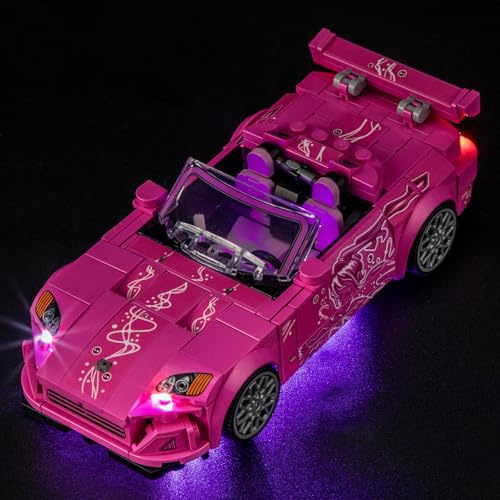 MENZAVA Ljus kompatibel med Lego Honda S2000 2 Fast 2 Furious Speed Champions 77241, LED-belysningssats för modellbyggstenar (modeller ingår inte)