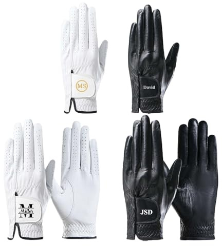 ELULAE Personalized Golf Gloves, Custom Leather Golf Gloves with Name, Left Hand Glove for The Right Handed Golfer, for Golf Tours and Daily Use, Gifts for Golfer, Dad, Husband, Boyfriend, Golf Coach