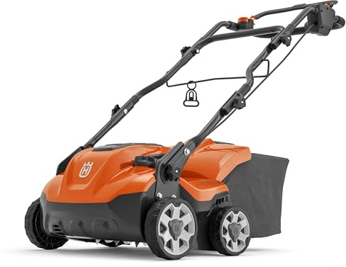 Husqvarna S138C Elektrischer Vertikutierer und Rasenlüfter – 1,6 kW, 37,5 cm Arbeitsbreite, 2-in-1-Klingen, einstellbare Tiefe und klappbarer Griff