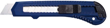 Wedo 78018 Cutter Ecoline 18 mm, feststellbare Klinge, Schieberaster, Abbrechhilfe, ABS Kunststoffgehäuse, blau