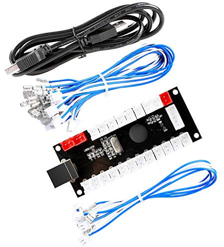 Reyann Encodeur USB à délai zéro pour Mame, Jamma et autres jeux de combat sur PC, PC vers Joystick, pour joystick d’arcade de style américain et boutons d’arcade de style HAPP