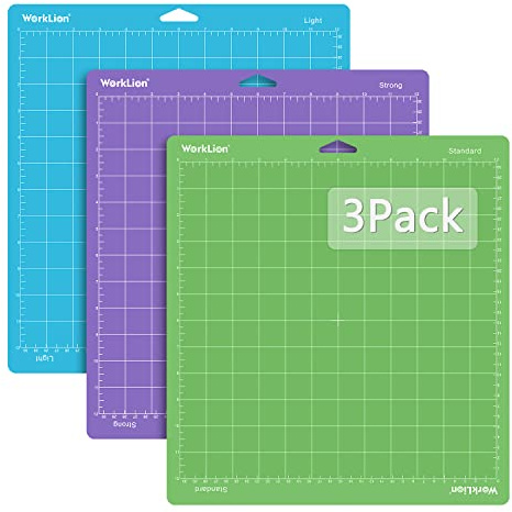 WORKLION Tappetino da taglio 30x30 cm per Cricut: Cricut Maker 3/Maker/Explore 3/Air 2/Air/One con griglia adesiva antiscivolo durevole per cucito, trapuntatura e progetti artistici e artigianali