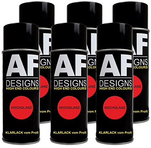 6 Klarlack Spraydosen glänzend Hochglanz Lackspray Kratzfest UV Schutz Autolack