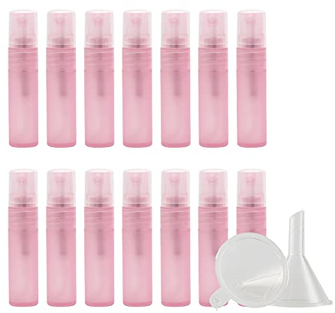 ZEOABSY 20 Pezzi 3ml Flaconi Spray Vuoti, Bottiglie Spray Rosa opaco Plastica Fine Nebbia Bottiglia Set da Viaggio, Flacone Spray Vuoto con Pompa, acqua Profumo Sprayper