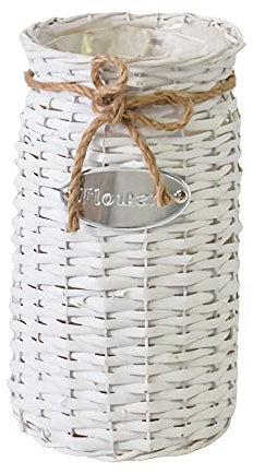 Willoo Jarrones Decorativos Floreros, Jarrón Tejido, Estilo País Jarrones Decorativos, Florero Rústico De Mimbre Diseño De Cuerda para Sala De Estar, Comedor, Dormitorio, Estudio, Hotel, Etc