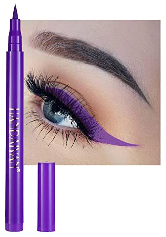 Coloured Eyeliner, Purple Eyeliner, Waterproof Liquid Eye-liner All Day Long-Lasting Eye Liners, Colourful Eye-liner for Eye Makeup Tools, Purple